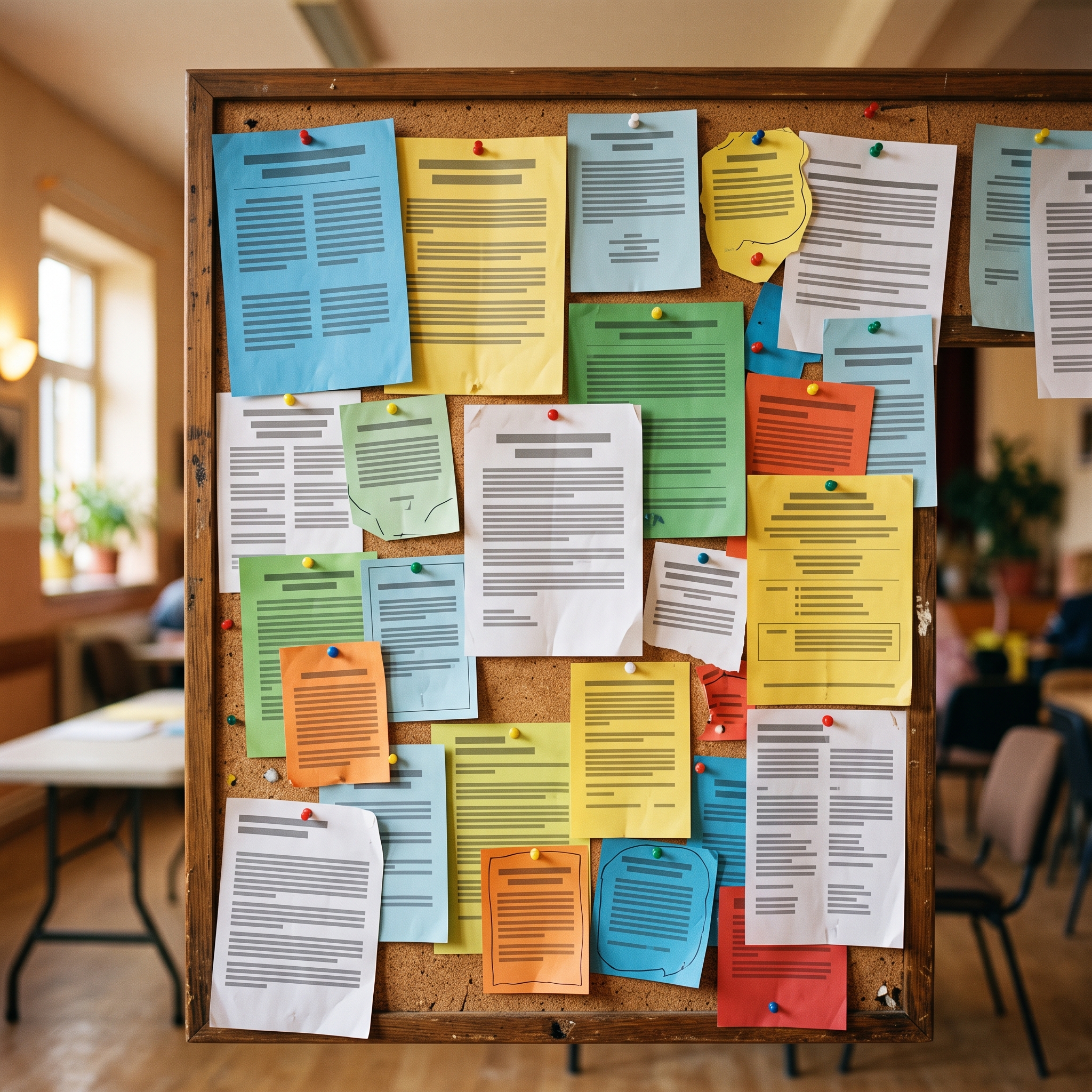 Boards like this one, tucked inside senior centers nationwide, are often the last visible link in a coordination network that starts with a single phone call.