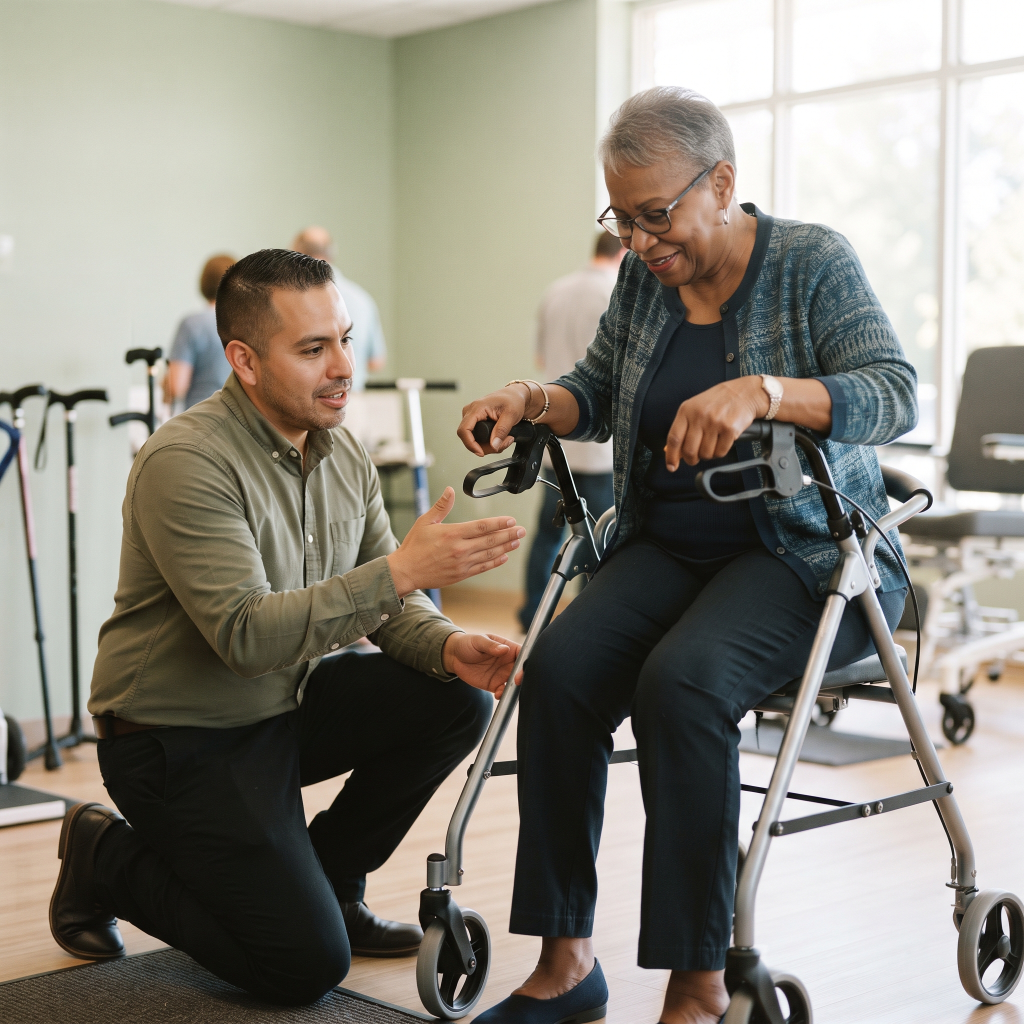 Demonstration centers let people test a device like this one hands-on, often the deciding factor before a loan, a purchase, or a Medicare claim.